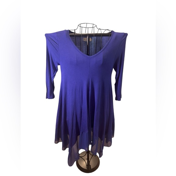 Baluko Royal Blue Handkerchief Hem Tunic Top | Size M - Picture 1 of 3